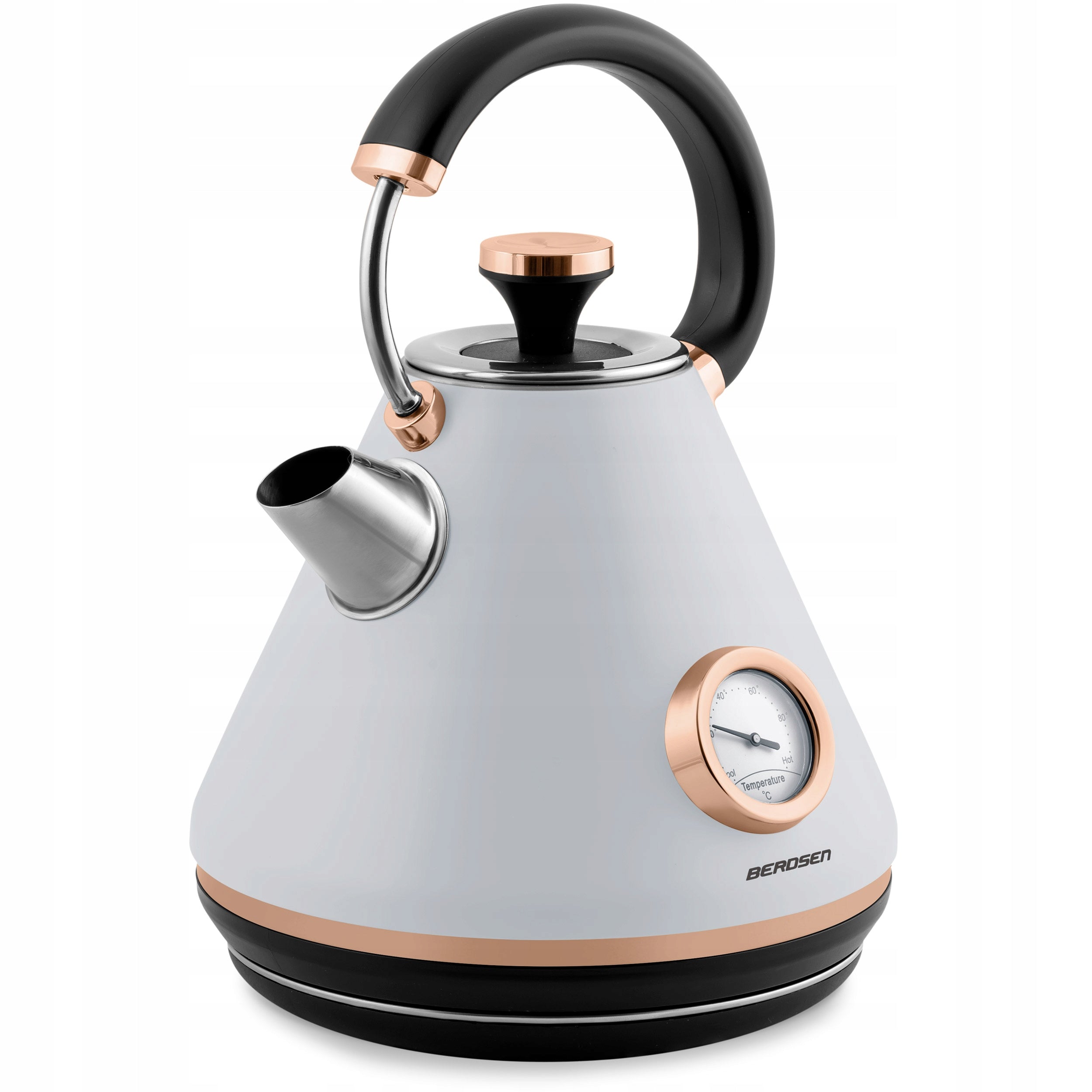 ELECTRIC KETTLE WITH RETRO WIRELESS THERMOMETER 1,7L BERDSEN Model BD-701 szary