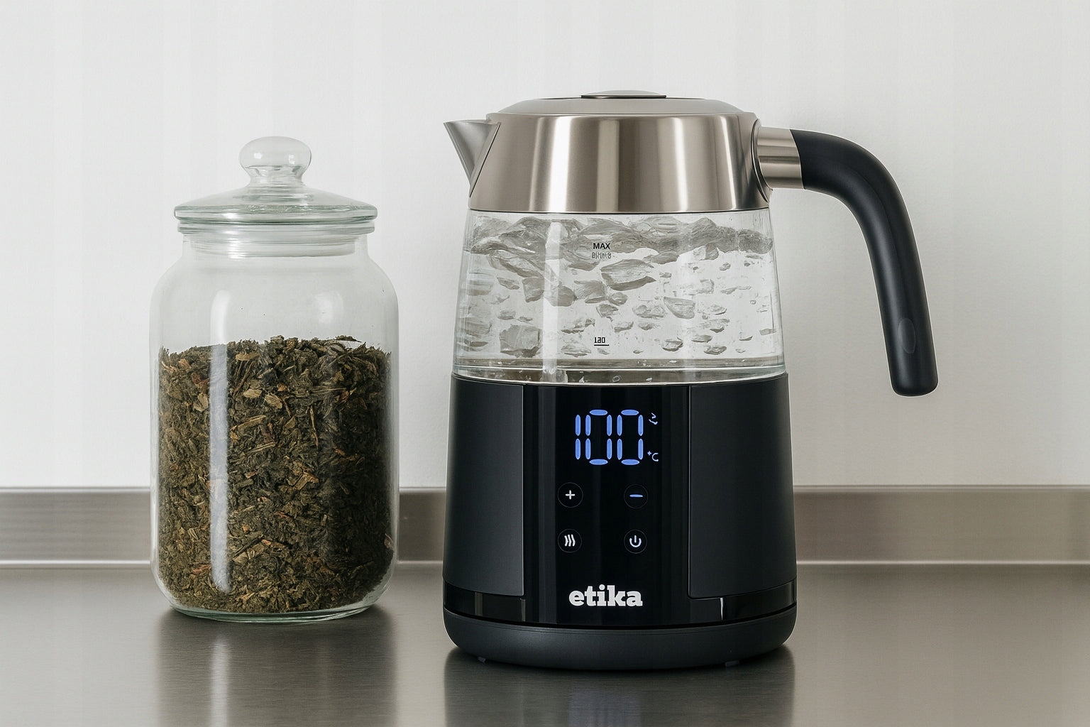 ELECTRIC KETTLE WITH TEMPERATURE CONTROL GLASS STRONG 1,7 L 2200W Capacity 1.7 l