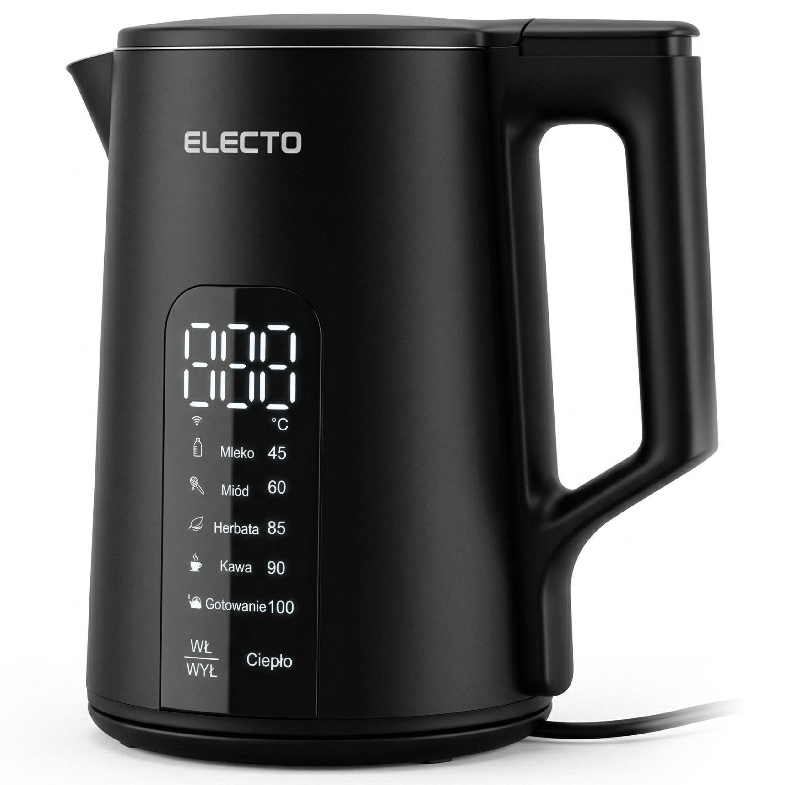 ELECTRIC KETTLE WITH TEMPERATURE CONTROL LED 1,7L STEEL BLACK 2200W