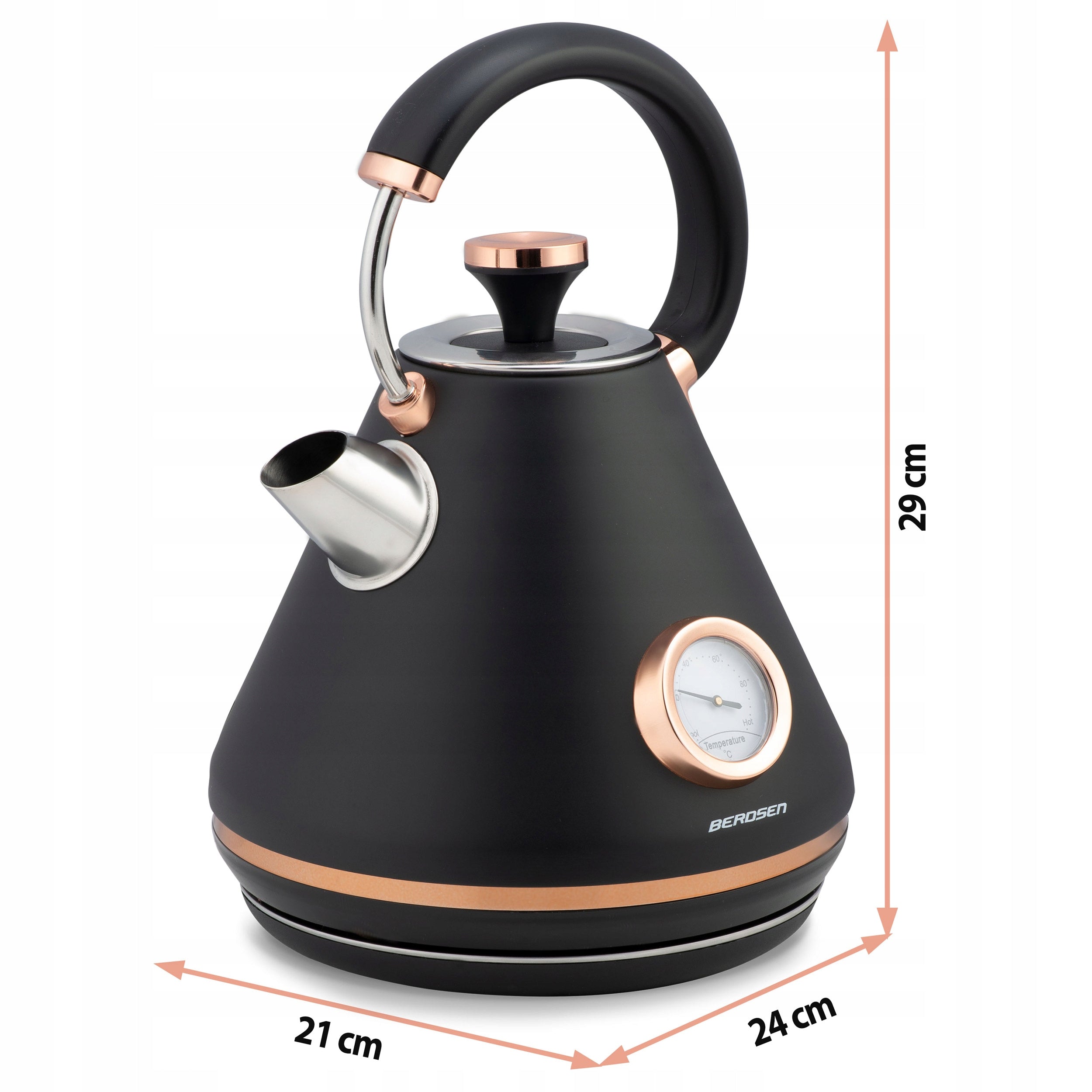 ELECTRIC KETTLE WITH THERMOMETER 1,7LZ FILTER Brand Berdsen