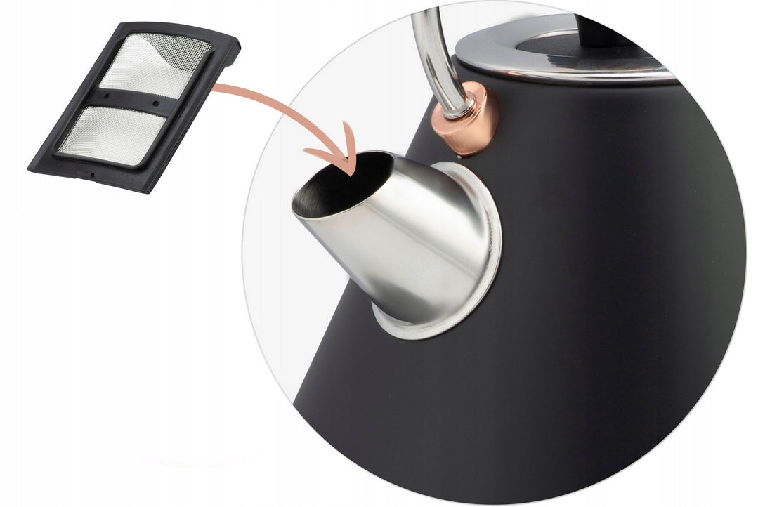 ELECTRIC KETTLE WITH THERMOMETER 1,7LZ FILTER Model BD-701 czarny