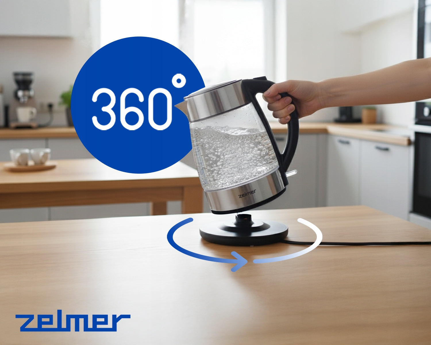 ELECTRIC KETTLE ZELMER WIRELESS WITH BACKLIGHT FILTER 1,7L 2200W Brand Zelmer