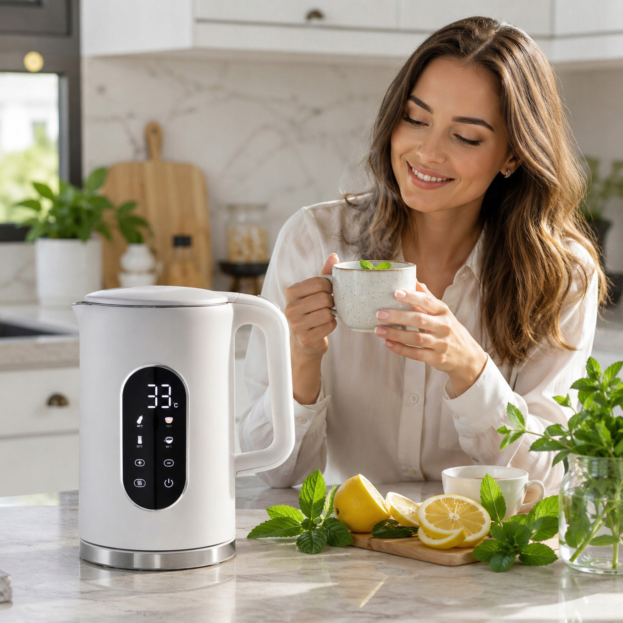ELECTRIC KETTLE ZILNER 1,7L 2200W WHITE TOUCH TEMPERATURE CONTROL Brand Kama Tools