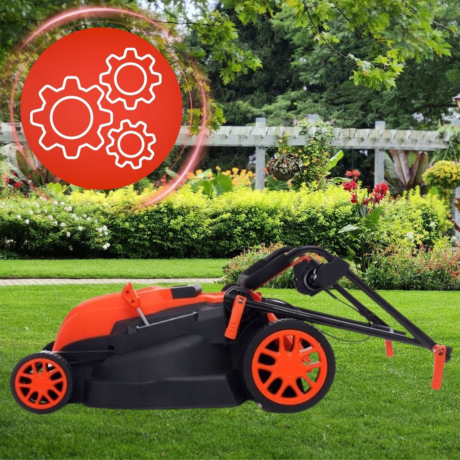 ELECTRIC LAWN MOWER BASKET 45L ADJUSTABLE LARGE BASKET 45L 2600W FREEBIE Engine power 2600 W