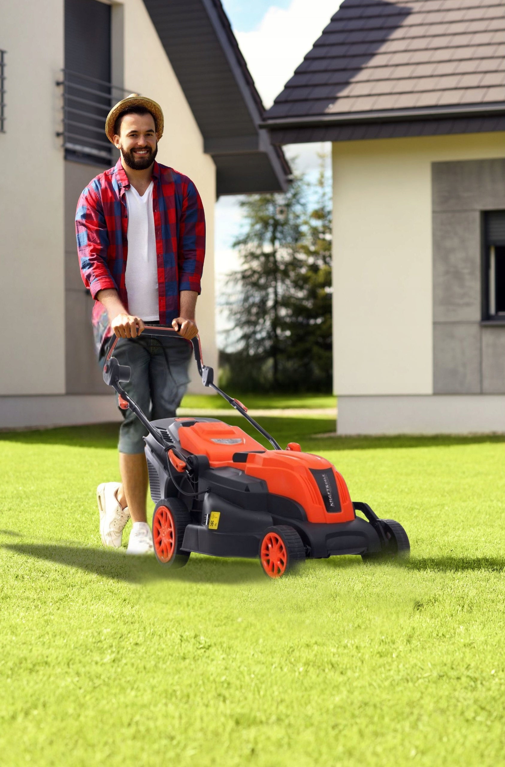 ELECTRIC LAWN MOWER BASKET 45L ADJUSTABLE LARGE BASKET 45L 2600W FREEBIE Model 2600W POWER FULL