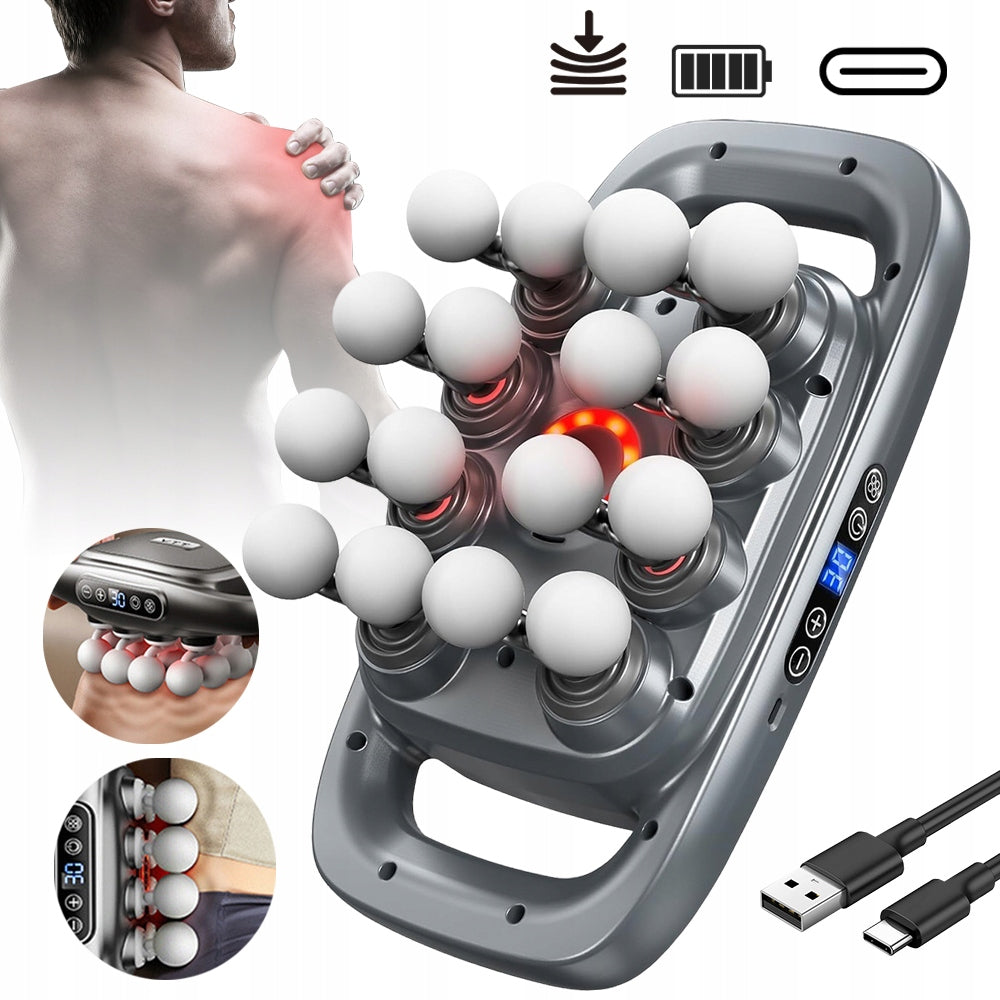 ELECTRIC MASSAGE GUN WITH 16 HEADS FOR MUSCLE RELAXATION