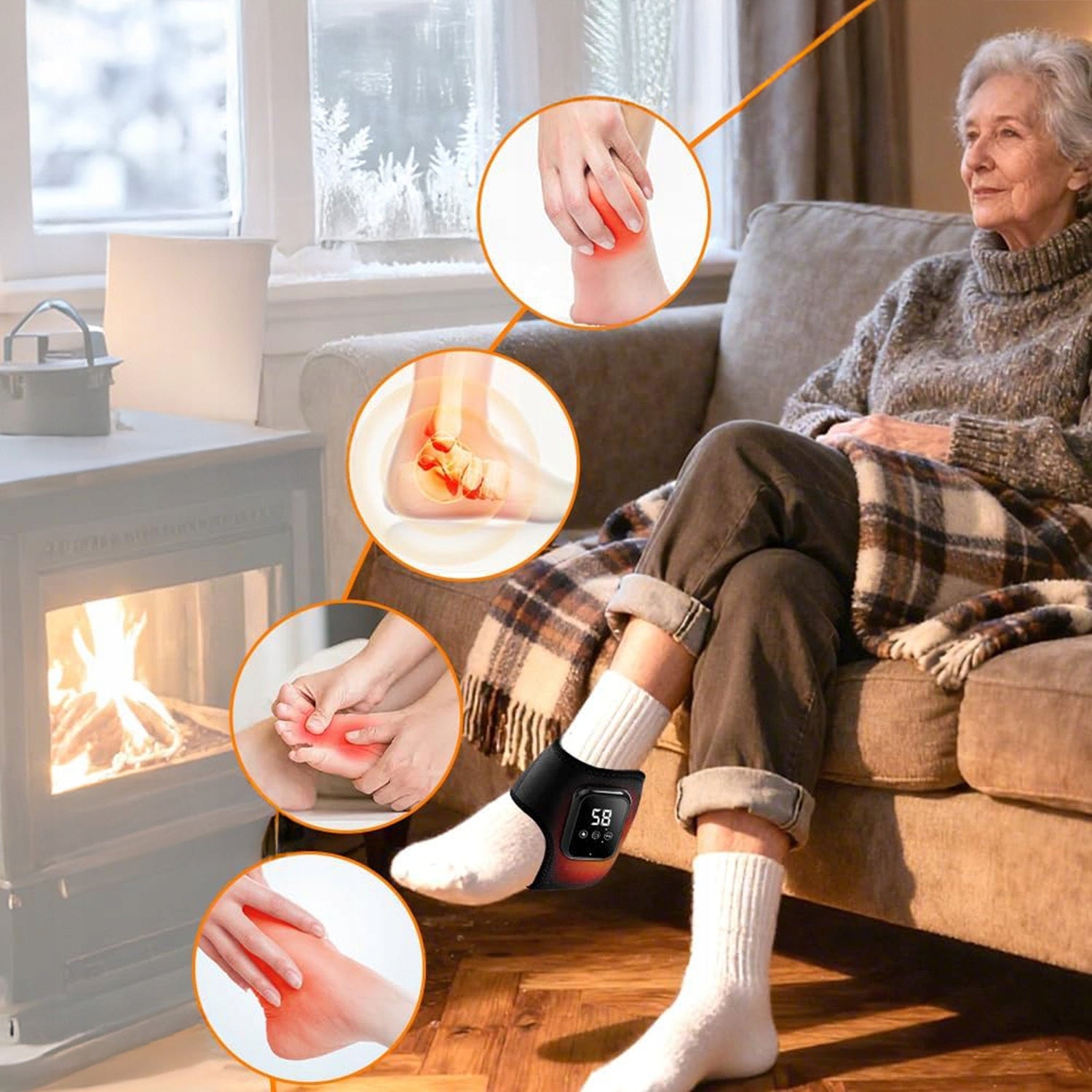 ELECTRIC MASSAGER FOR FEET AND ANKLES BLACK WITH HEATING AND 3 LEVELS OF MASSAGE Brand no brand