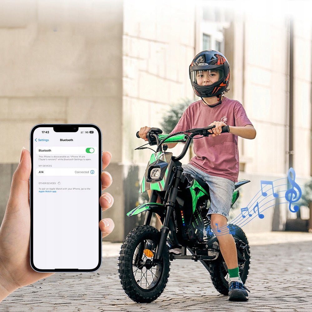 ELECTRIC MOTORCYCLE CHILDREN LED off-road motorcycle 500w 36V5.2Ah do 22km Manufacturer code MOTORCYCLE FOR CHILDREN