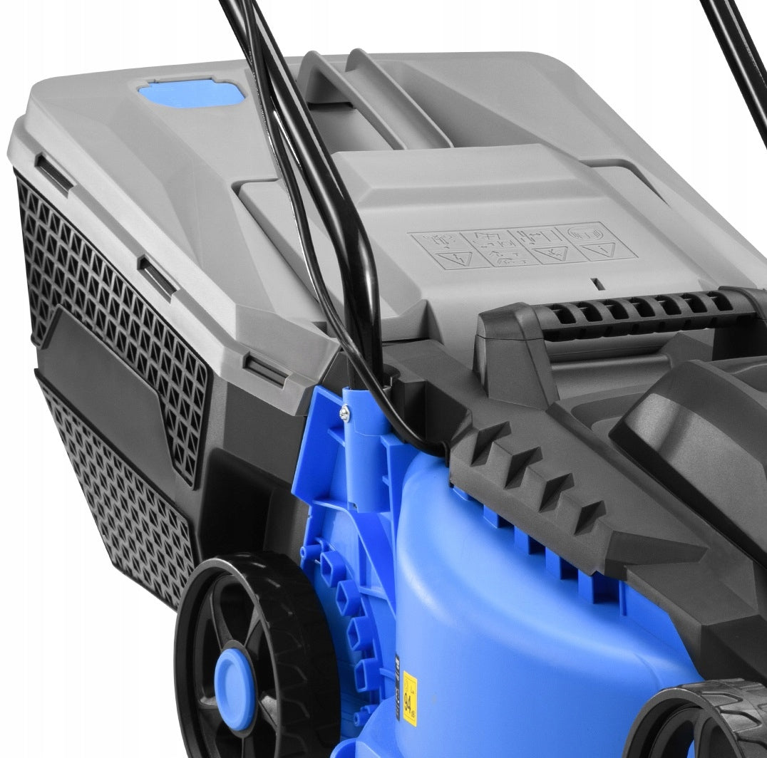 ELECTRIC MOWER LIGHT STRONG FOR GRASS ADJUSTABLE LARGE BASKET 30L 2000W Basket with a basket