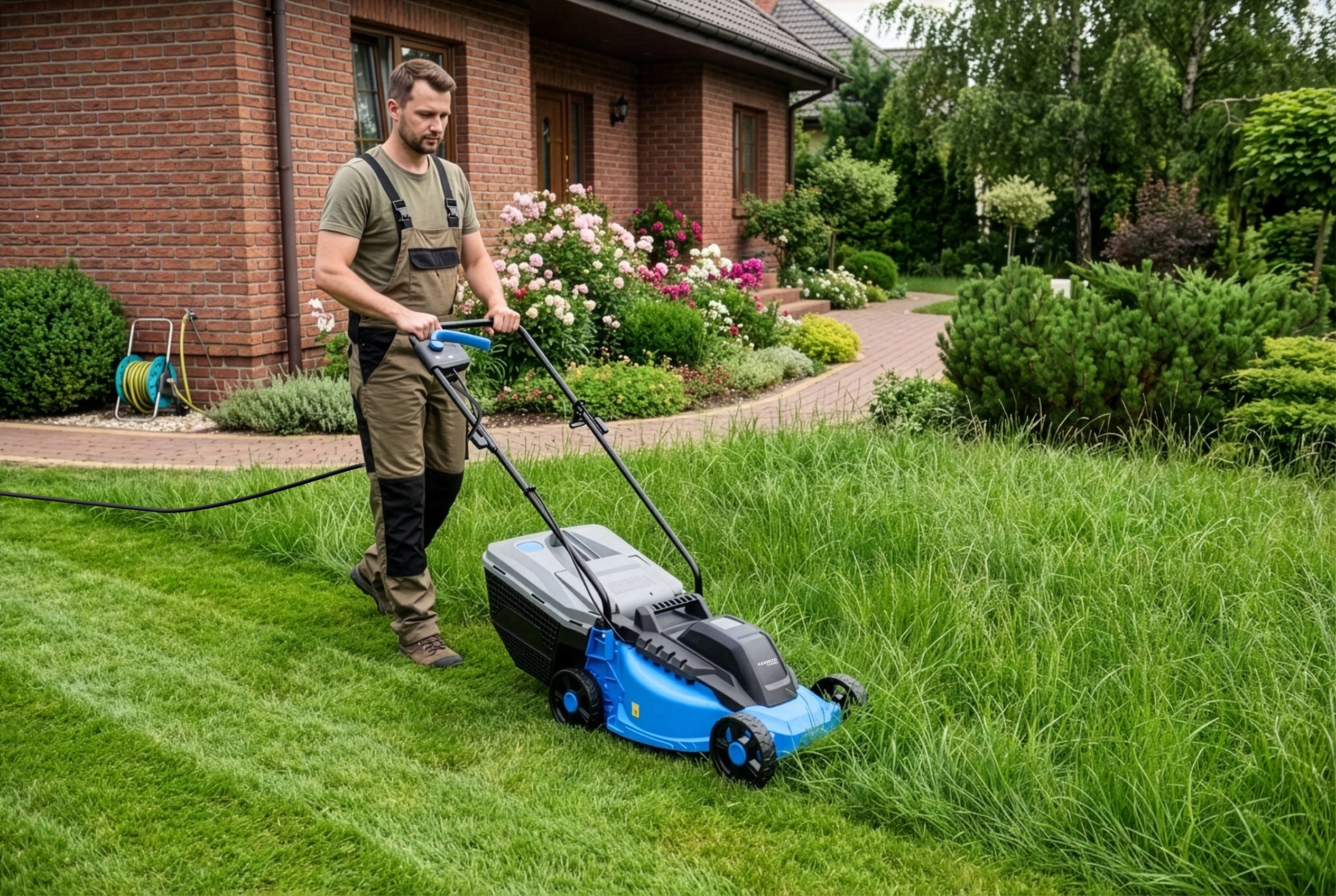 ELECTRIC MOWER LIGHT STRONG FOR GRASS ADJUSTABLE LARGE BASKET 30L 2000W Manufacturer code KANWOD_HARVEY
