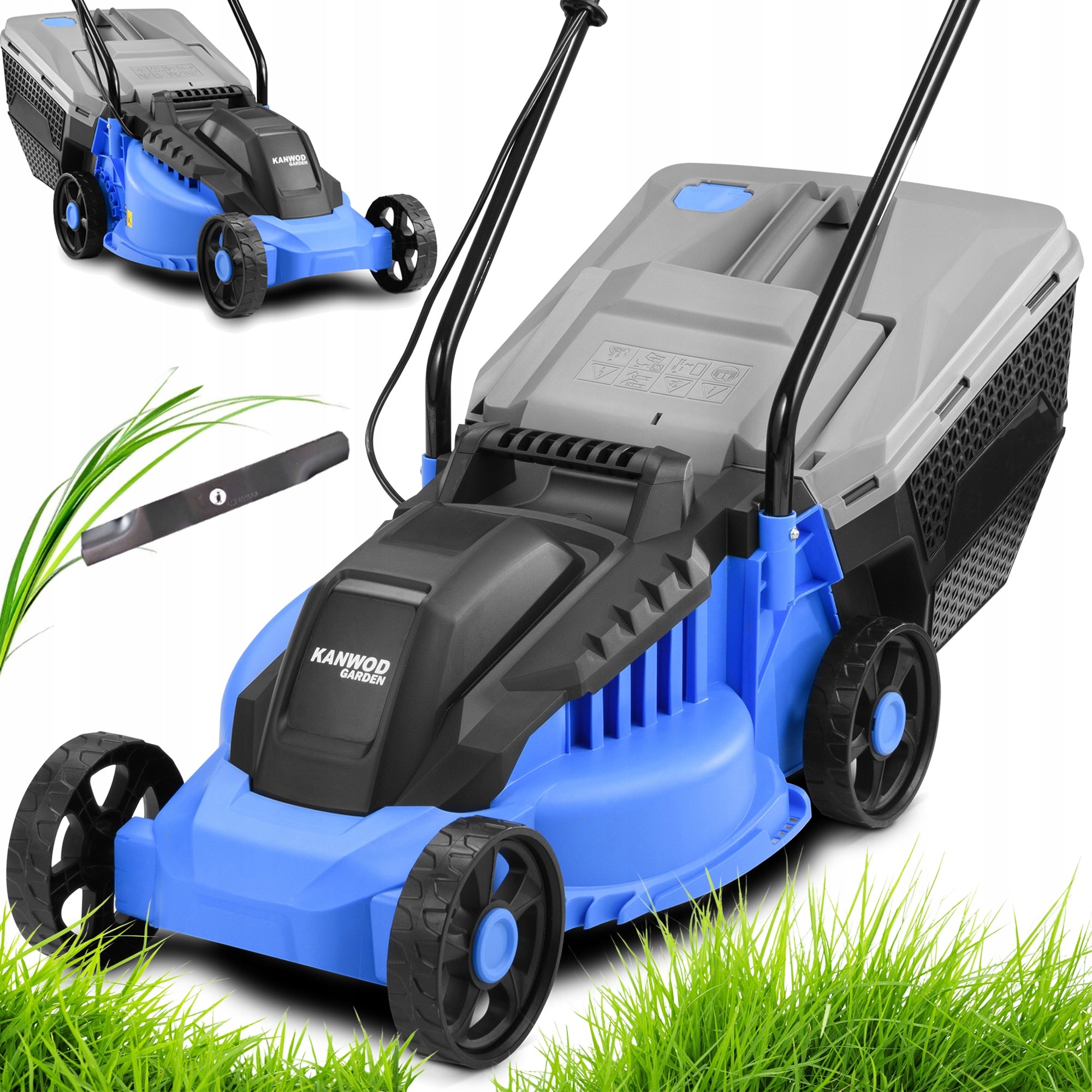 ELECTRIC MOWER LIGHT STRONG FOR GRASS ADJUSTABLE LARGE BASKET 30L 2000W
