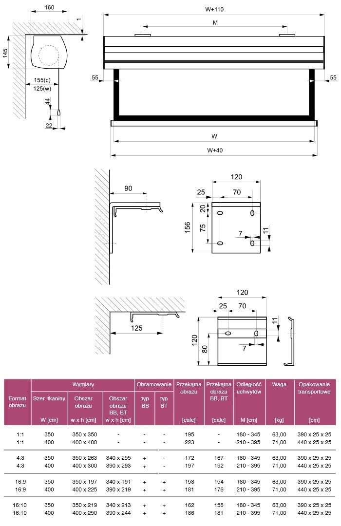 ELECTRIC PROJECTION SCREEN AVERS SOLARIS 350 CM EAN (GTIN) 5905191943318