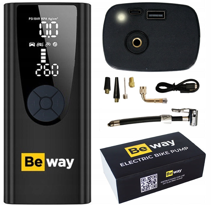 ELECTRIC PUMP FOR BICYCLE BEWAY 9000MAH 10BAR POWER BANK STRONG Packaging status original