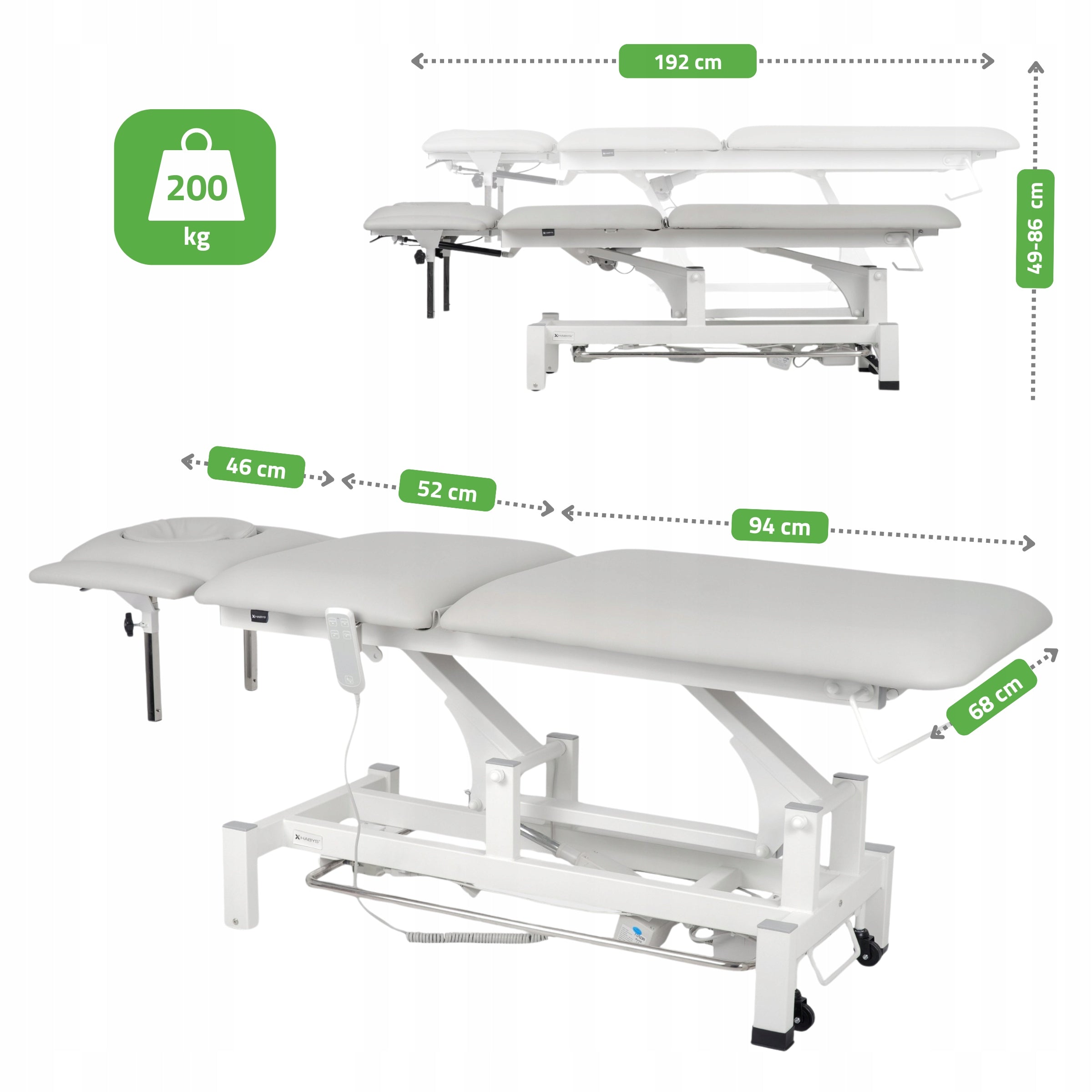 ELECTRIC REHABILITATION TABLE FORTIS 5 ERGO PILOT CONTROL FRAME HABYS Brand Habys