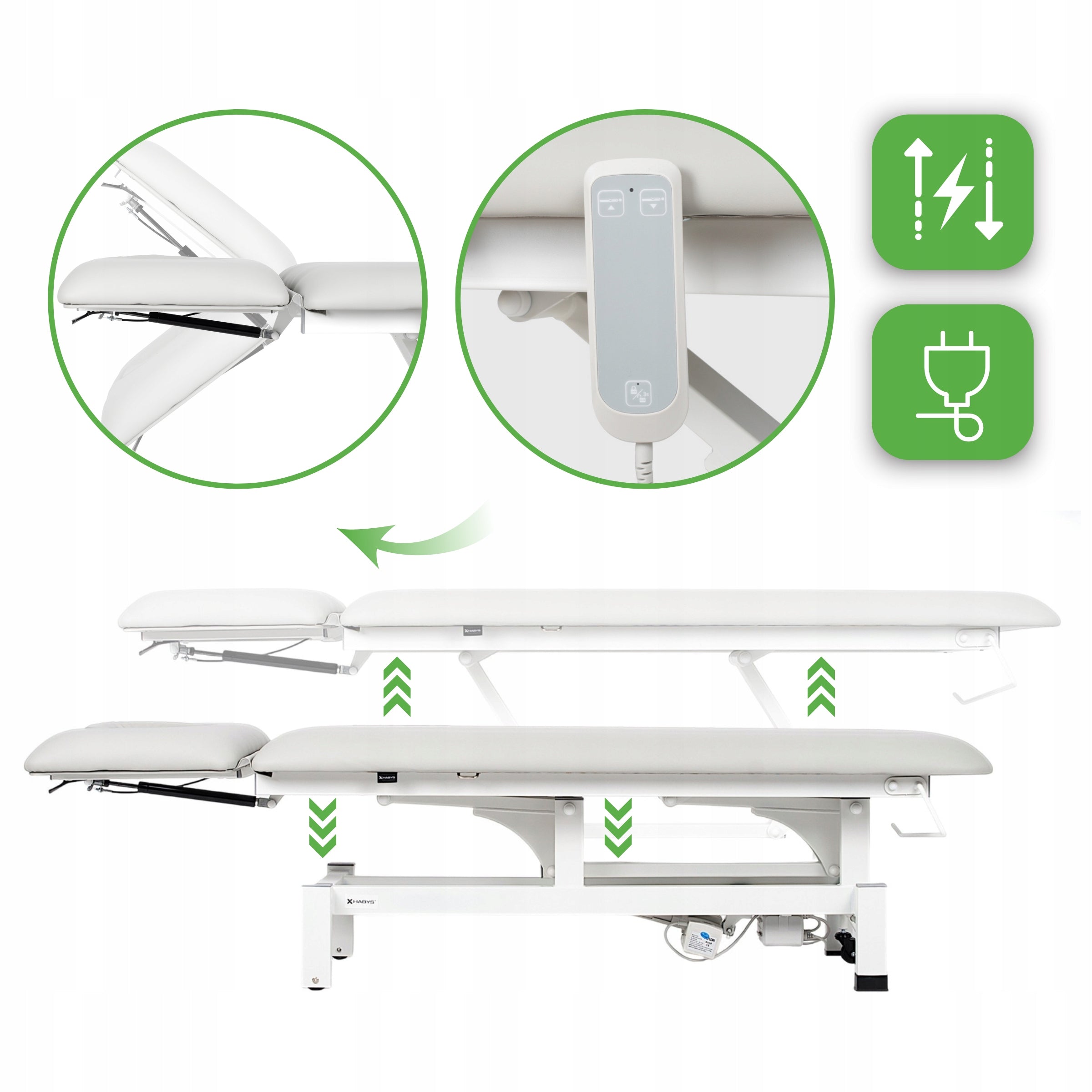 ELECTRIC REHABILITATION TABLE STATIONARY FORTIS 2 ERGO PILOT HABYS Manufacturer code ŁÓŻKO STÓŁ DO MASAŻU