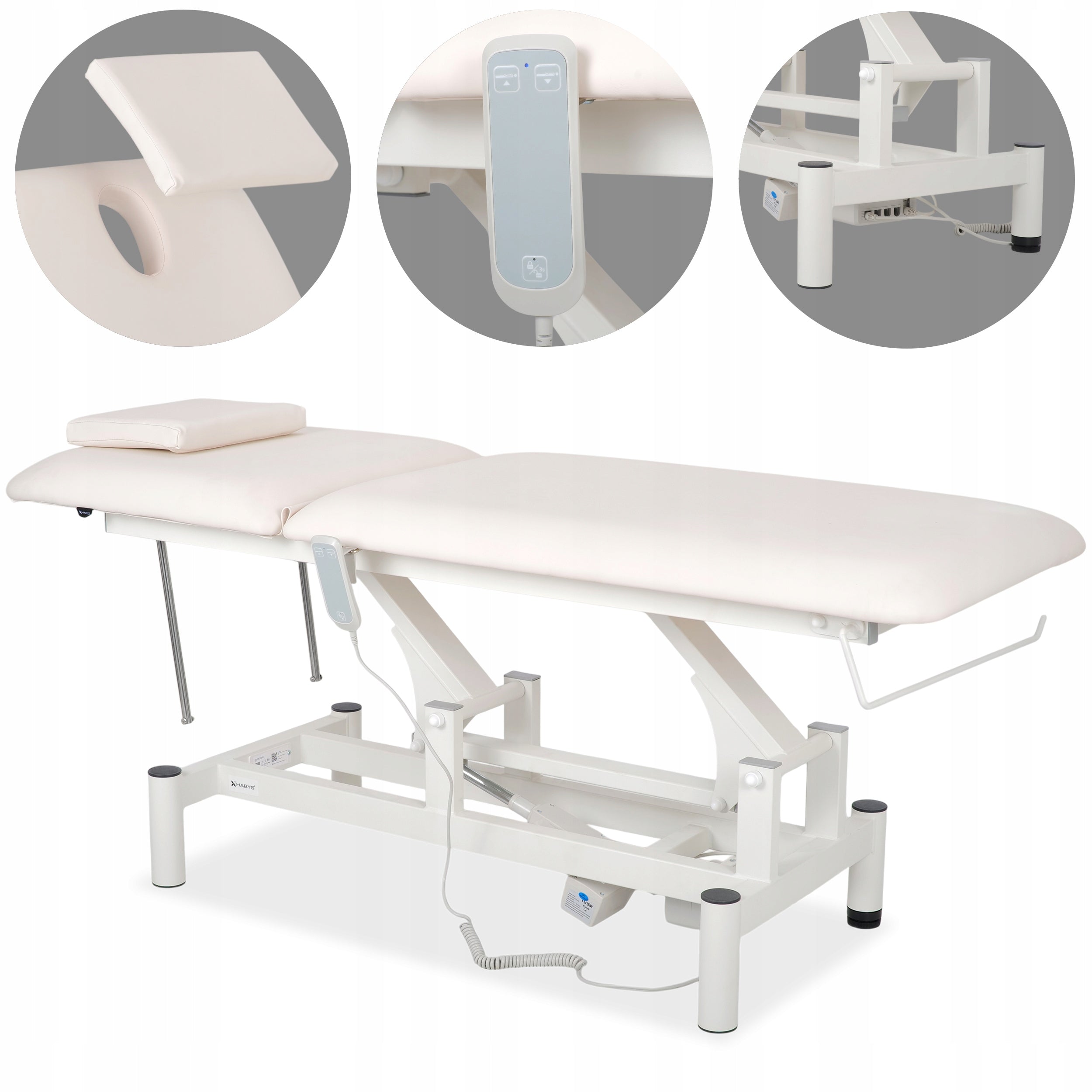 ELECTRIC REHABILITATION TABLE STATIONARY OPTIMA WHITE PILOT HABYS