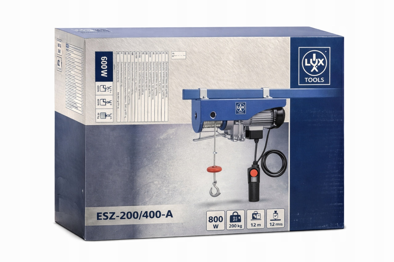 ELECTRIC ROPE WINCH LUX TOOLS ESZ-200/400-A 200/400KG Brand Lux Tools
