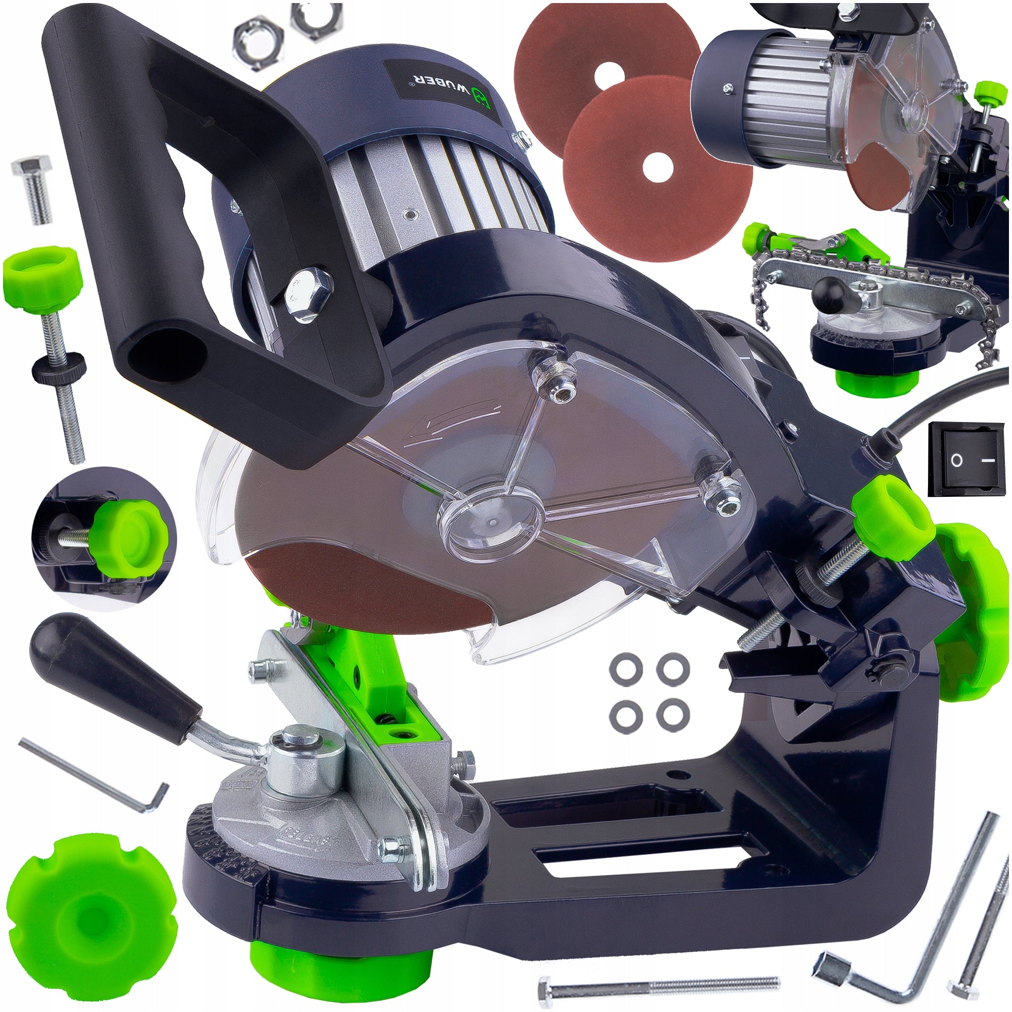 ELECTRIC SAW CHAIN SHARPENER 2X LED SHARPENING DISC