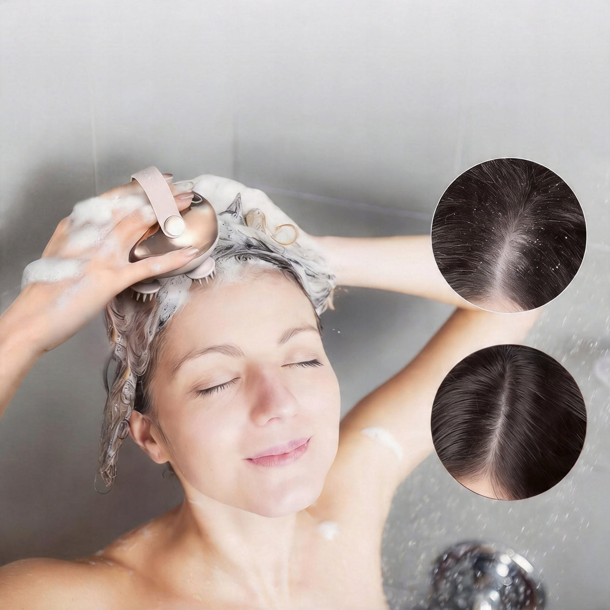 ELECTRIC SCALP MASSAGER WITH RED LIGHT THERAPY WATERPROOF Medical device no
