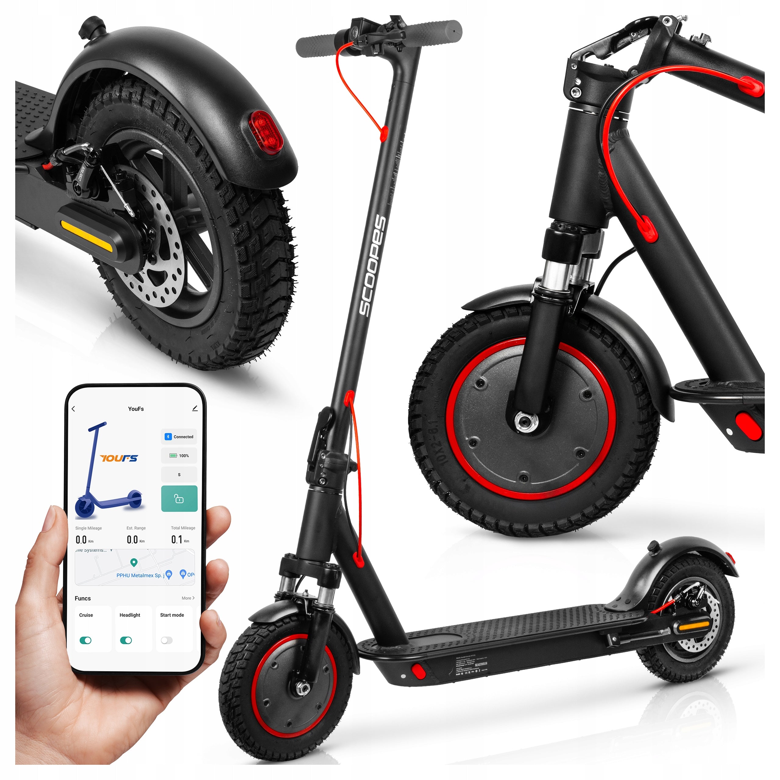 ELECTRIC SCOOTER 10 Ah 350W RANGE 35 HP LARGE WHEELS 10" WITH SHOCK ABSORPTION