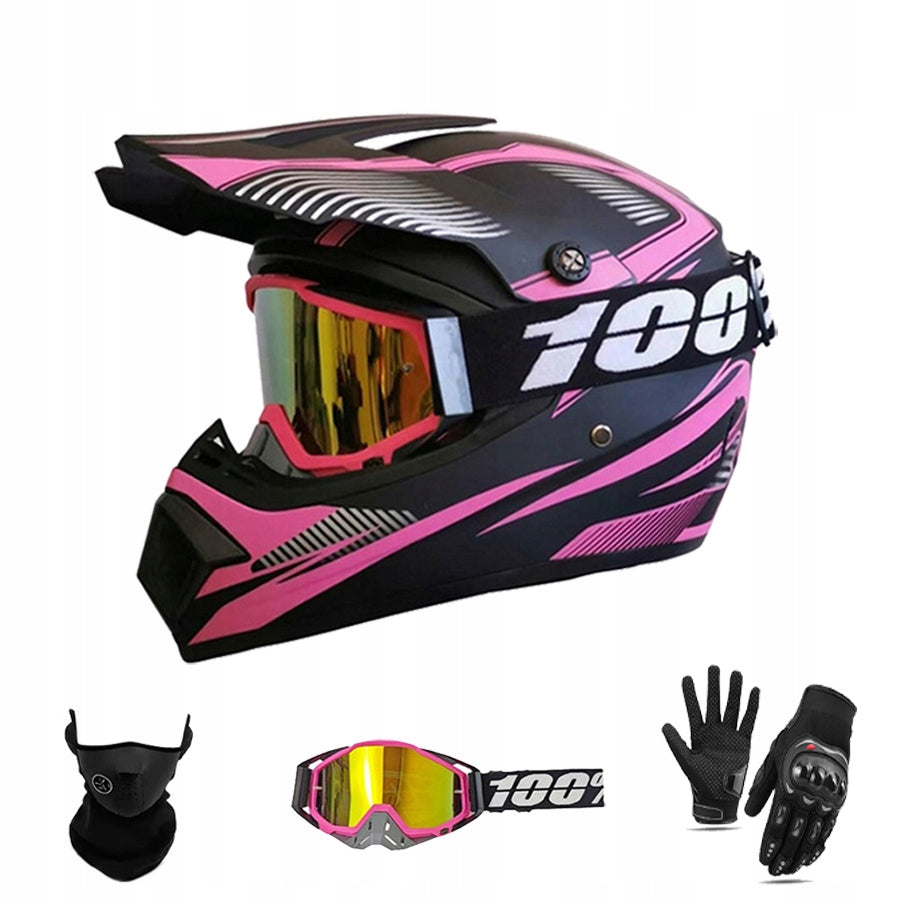 ELECTRIC SCOOTER HELMET CROSS ENDURO QUAD BMX +GOGLE +Gloves L