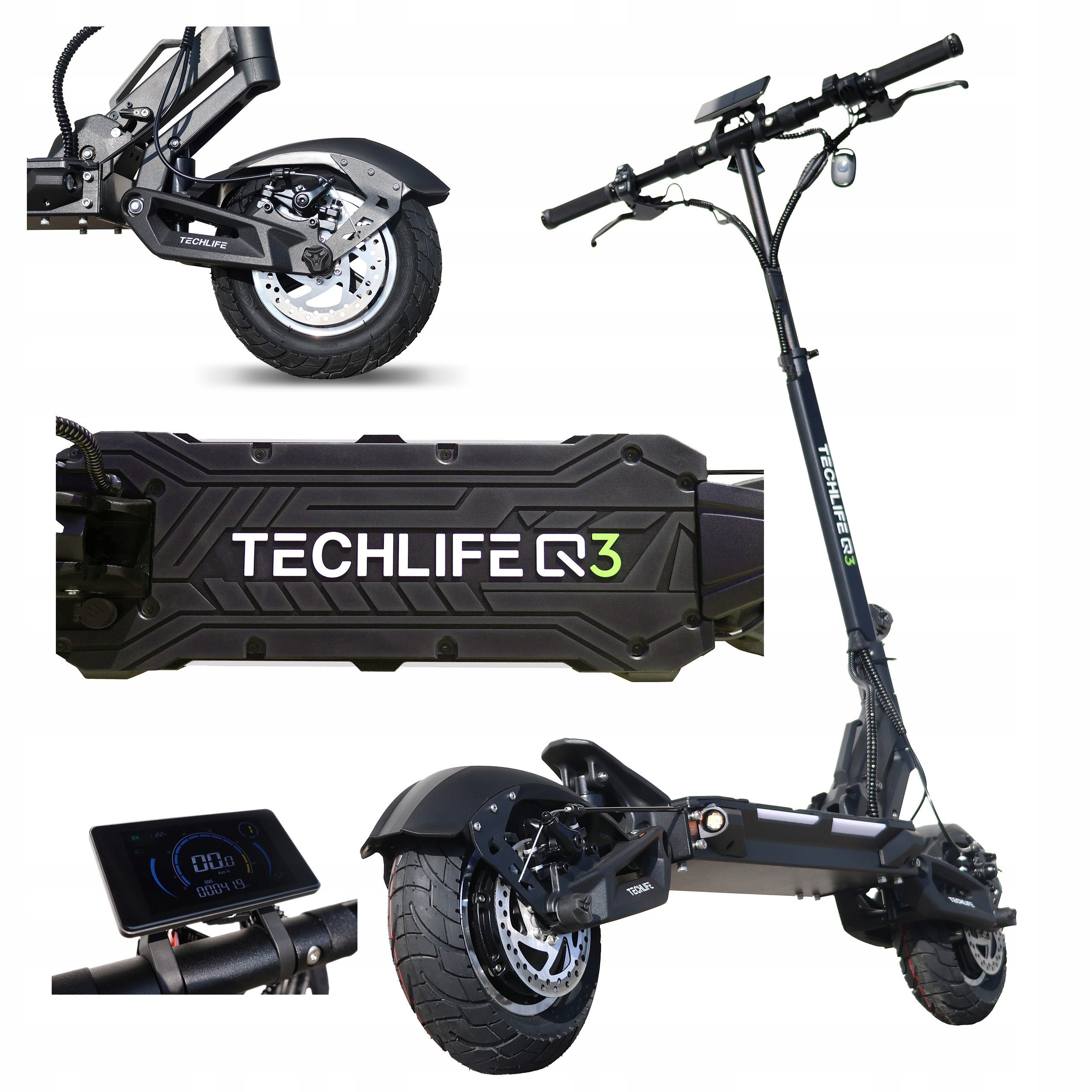 ELECTRIC SCOOTER TECHLIFE Q3 RS V2 + REMOTE CONTROL FOR VMAX | 70KM RANGE Packaging status original