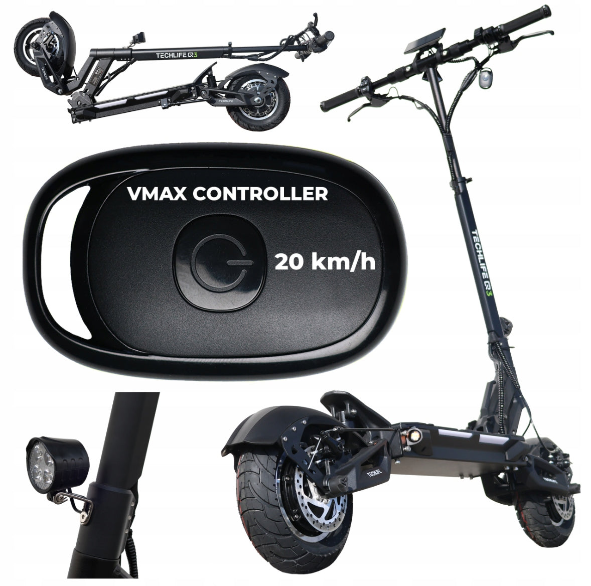 ELECTRIC SCOOTER TECHLIFE Q3 RS V2 + REMOTE CONTROL FOR VMAX | 70KM RANGE