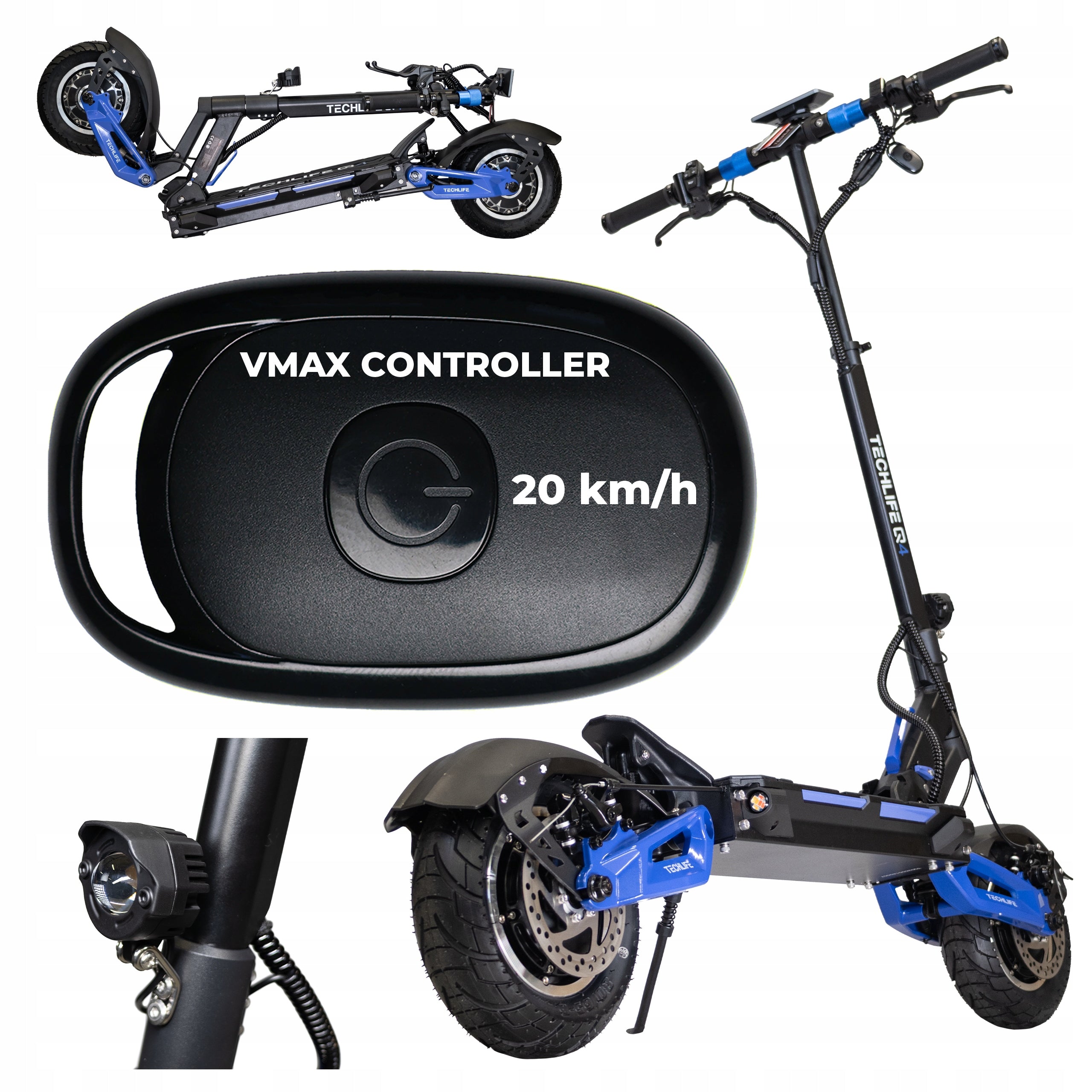 ELECTRIC SCOOTER TECHLIFE Q4 V2 2x1365W RANGE 75KM + REMOTE CONTROL VMAX