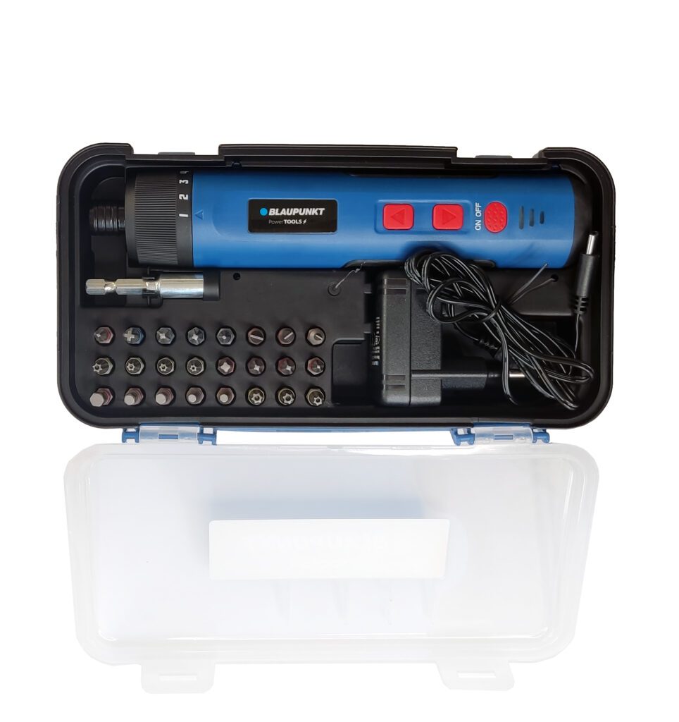 ELECTRIC SCREWDRIVER CORDLESS SCREWDRIVER 4V BLAUPUNKT SET OF 26 BITS Power supply rechargeable battery