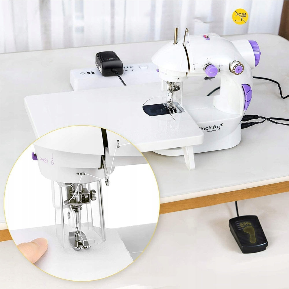 ELECTRIC SEWING MACHINE SMALL WITH PEDAL FOR FABRIC AND THIN LEATHER Sewing features hemming repairing decorative sewing