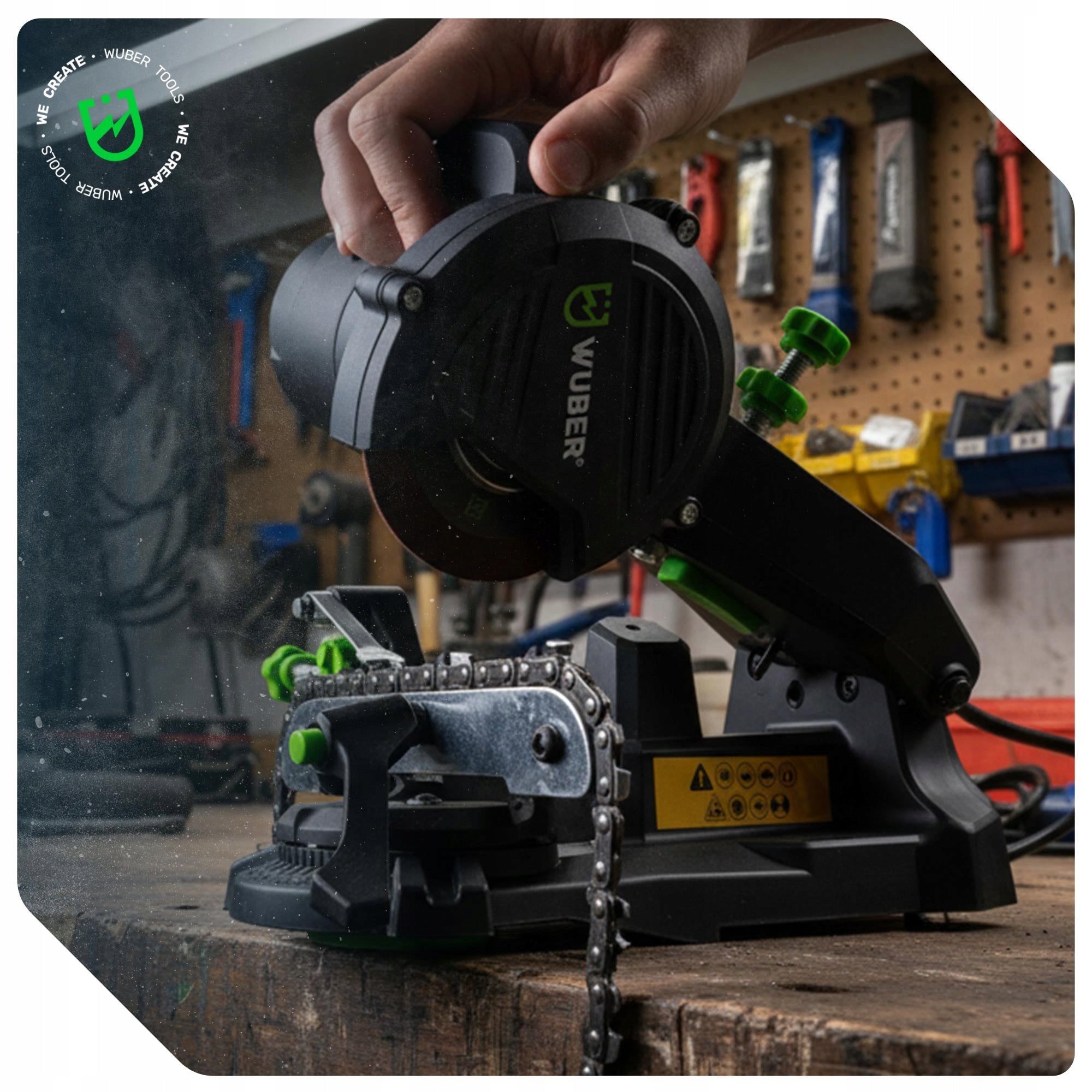 ELECTRIC SHARPENING SAW CHAIN SHARPENER + 85 IN. Brand Wuber