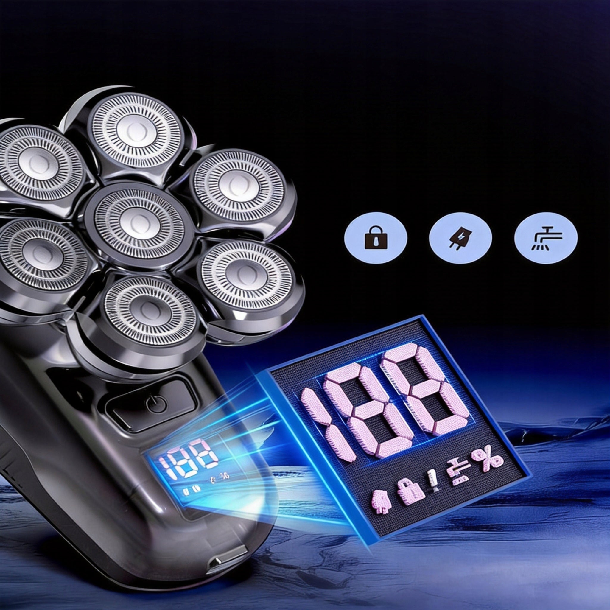 ELECTRIC SHAVING MACHINE 7D FINISH STYLISH EFFECTIVE USB SHAVING Packaging status original