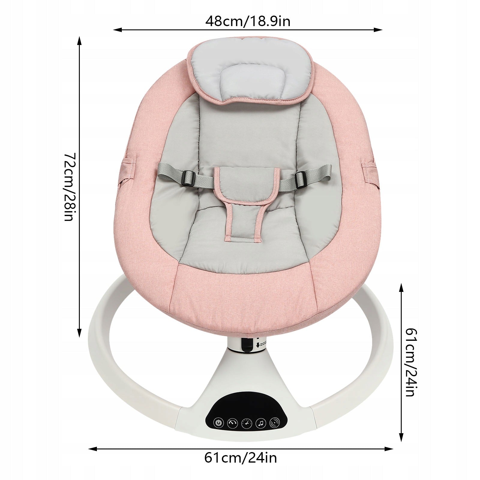 ELECTRIC SILENT SWING FOR BABIES WITH A LIFTING CAPACITY OF 12KG WITH BLUETOOTH FUNCTION Manufacturer code 358742