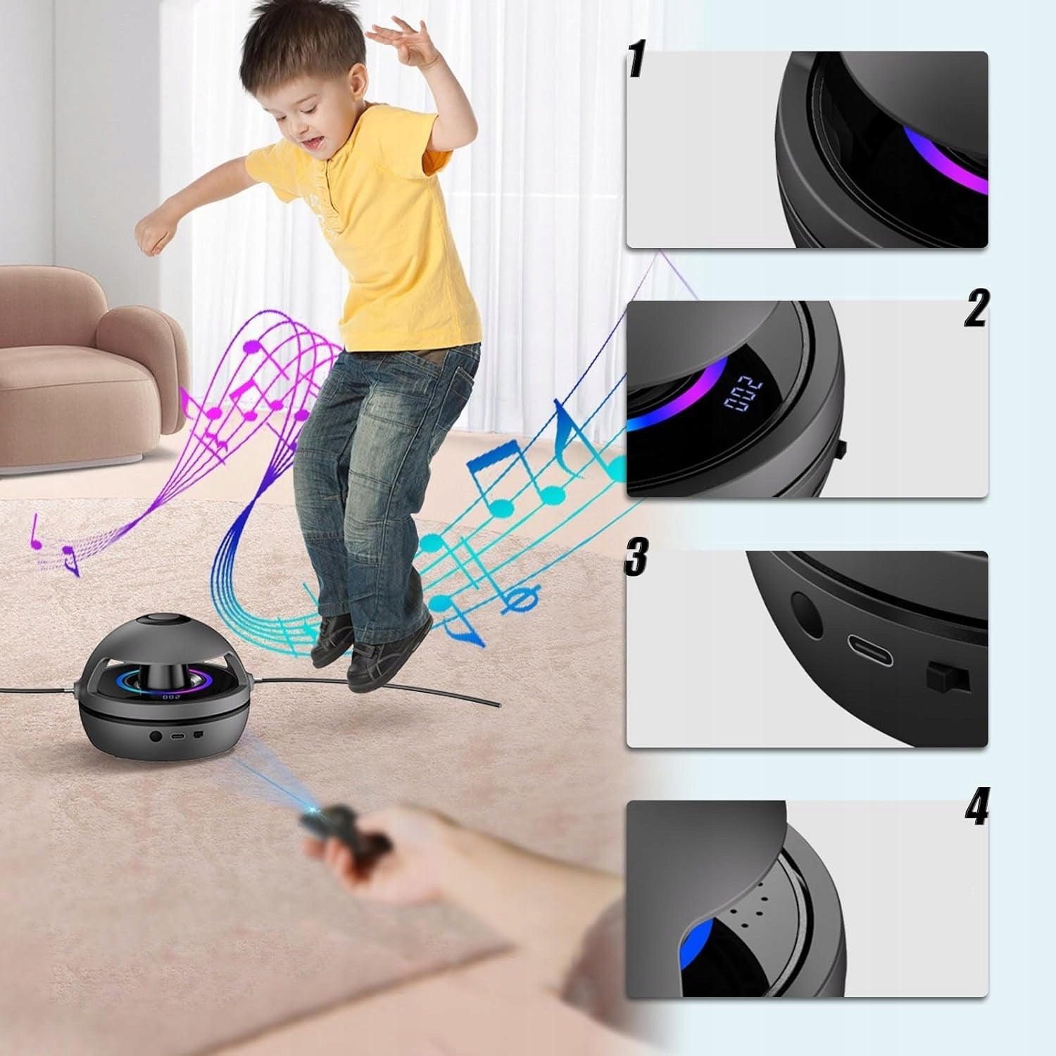 ELECTRIC SKIPPING ROPE WITH BLUETOOTH 5.1 LED 10 SPEED LEVELS Product weight 1 g