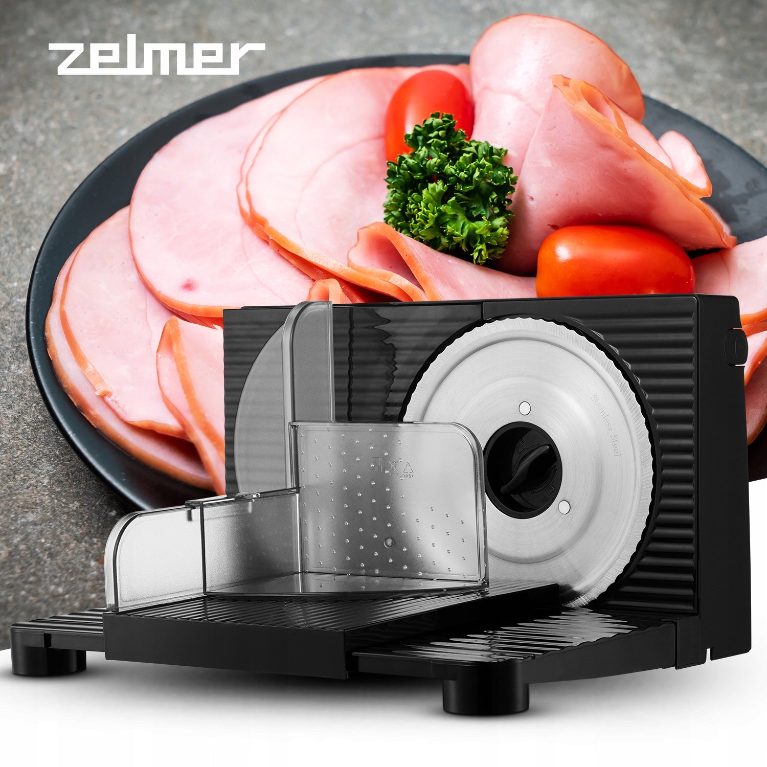 ELECTRIC SLICER ZELMER FOR SAUSAGE BREAD SMOOTH CUTTING ADJUSTMENT Power 150 W