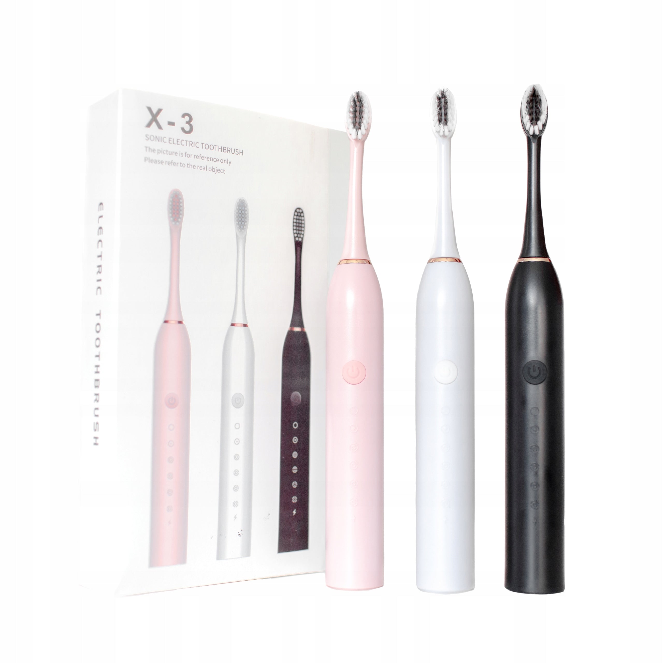 ELECTRIC SONIC TOOTHBRUSH 6 MODES WATERPROOF IPX7 4 TIPS White
