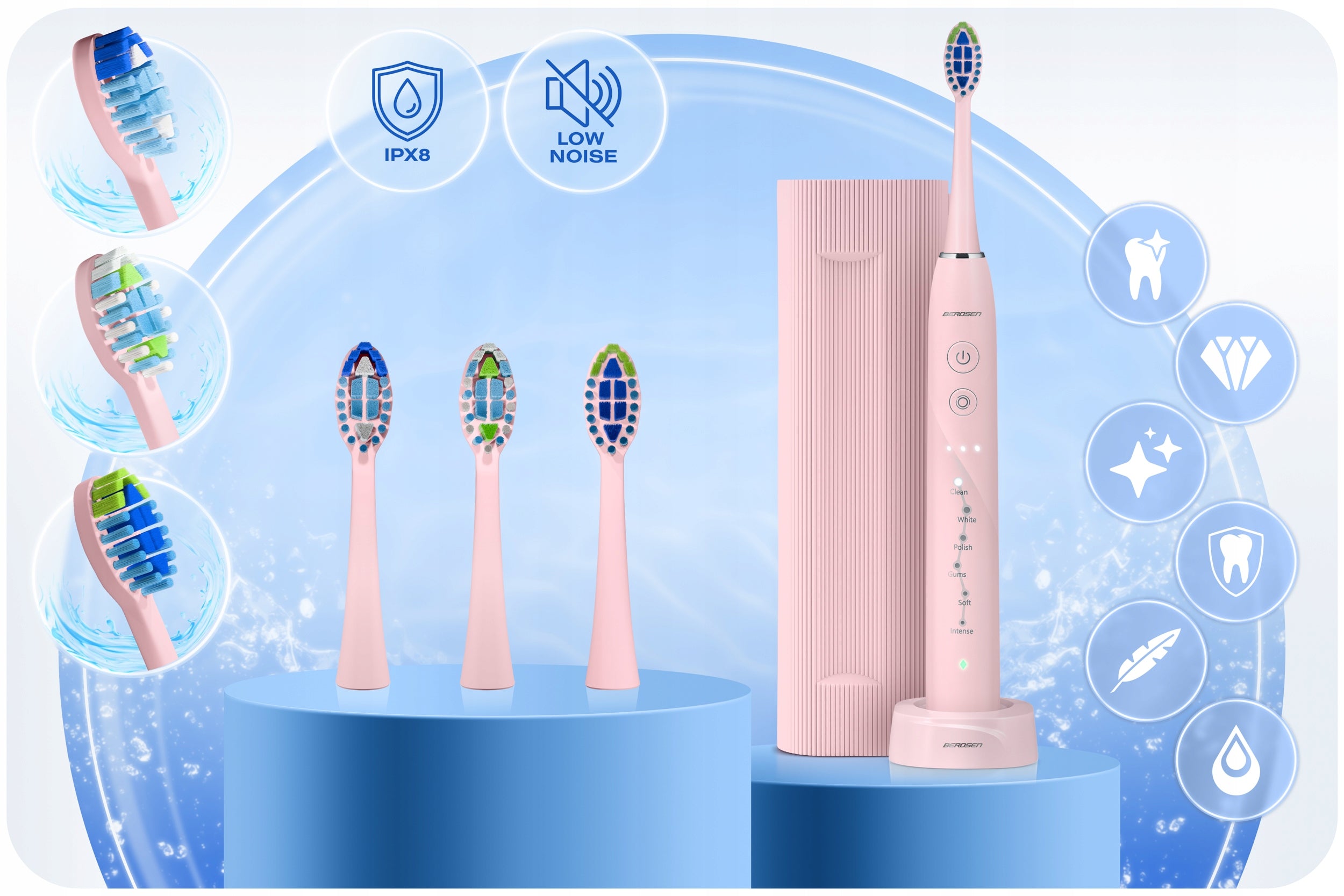 ELECTRIC SONIC TOOTHBRUSH + CASE BERDSEN GALAXY Packaging status original