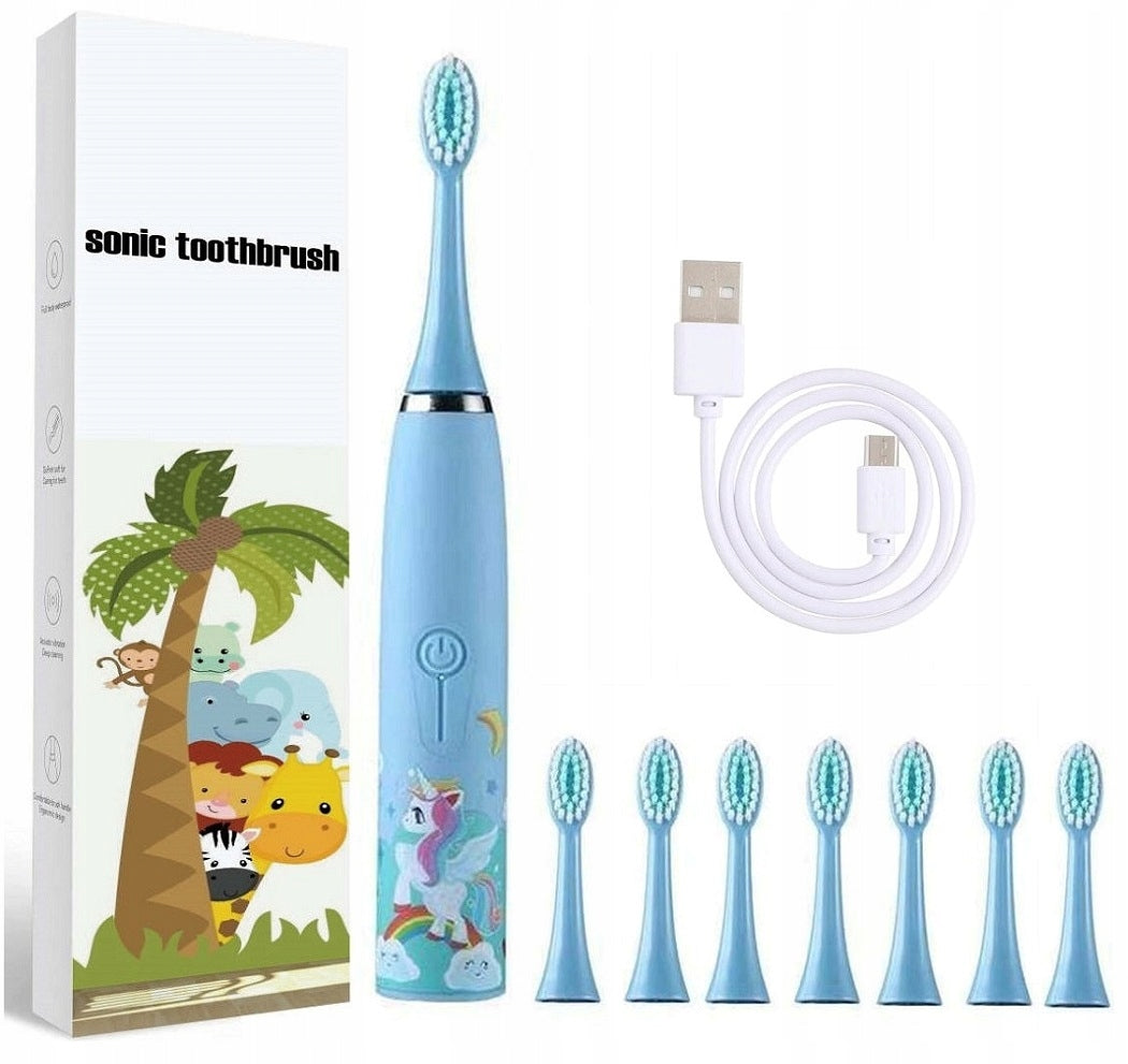 ELECTRIC SONIC TOOTHBRUSH FOR CHILDREN 8 USB TIPS