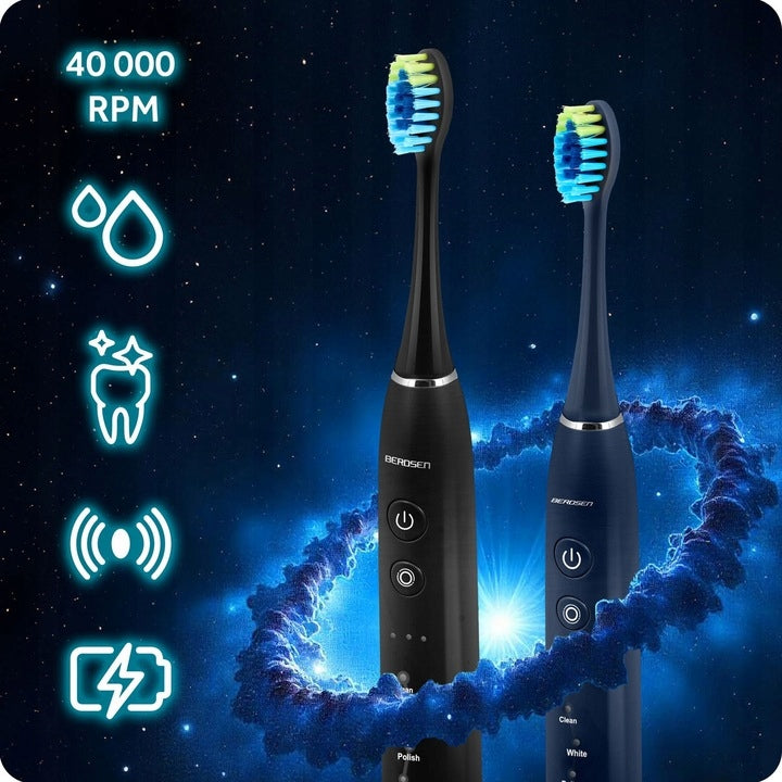 ELECTRIC SONIC TOOTHBRUSH SET OF 2x TOOTHBRUSH 6 TIPS Packaging status original