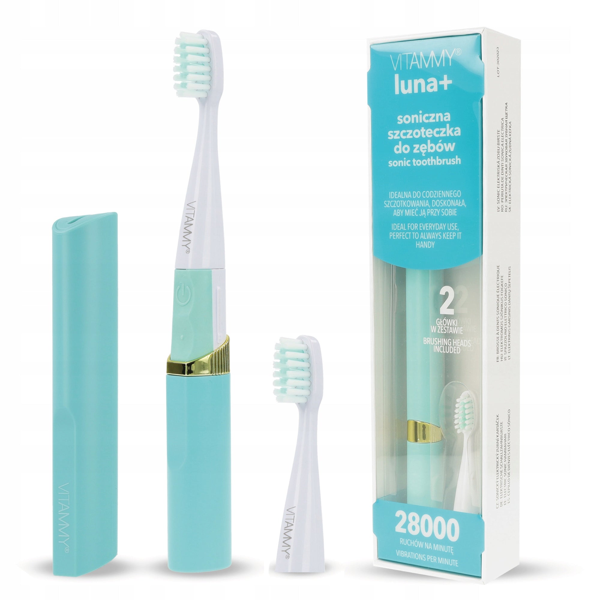 ELECTRIC SONIC TOOTHBRUSH VITAMMY LUNA+ TURQUOISE LIGHT 28000