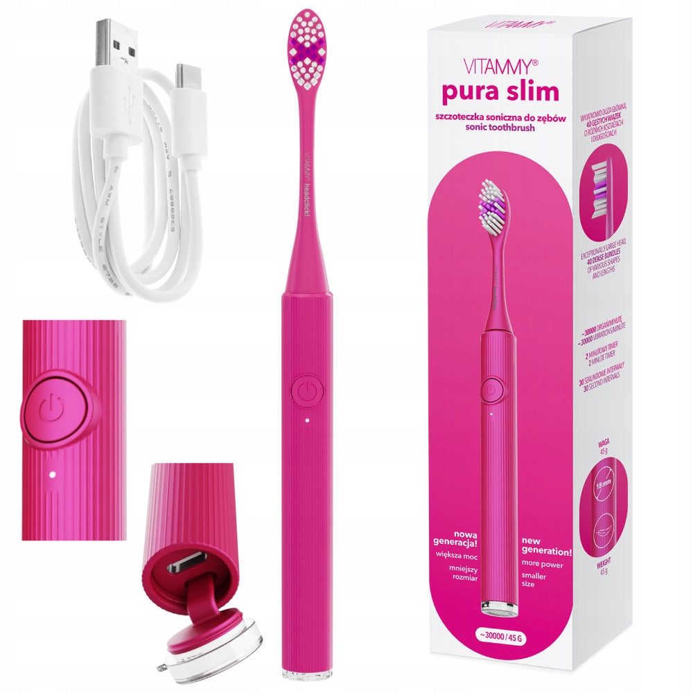 ELECTRIC SONIC TOOTHBRUSH VITAMMY PURA PINK ULTRA-LIGHT