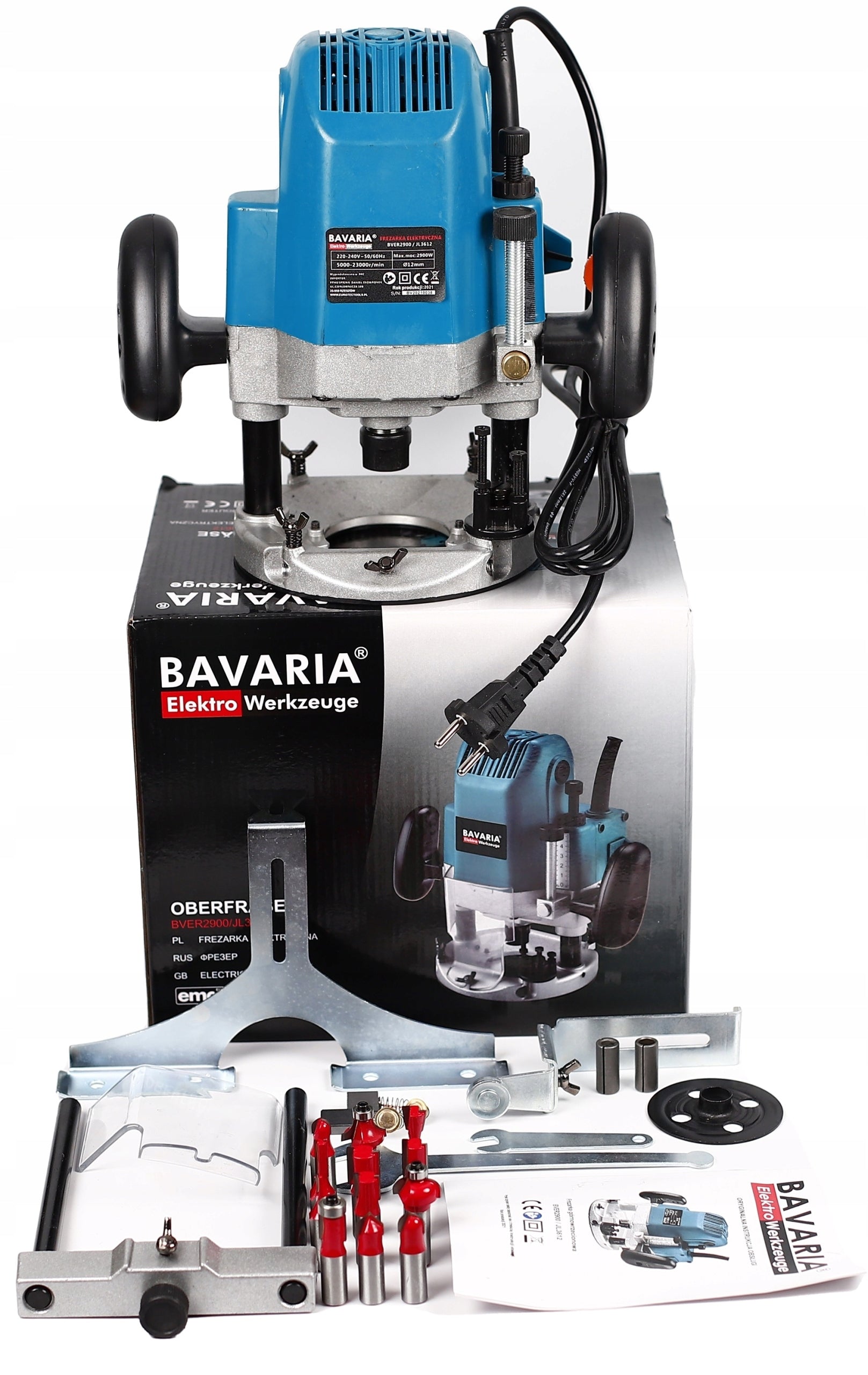 ELECTRIC SPINDLE MILLING MACHINE FOR WOOD SET + 12 CUTTERS 2800w Series FREZARKA DO DREWNA BVER2900