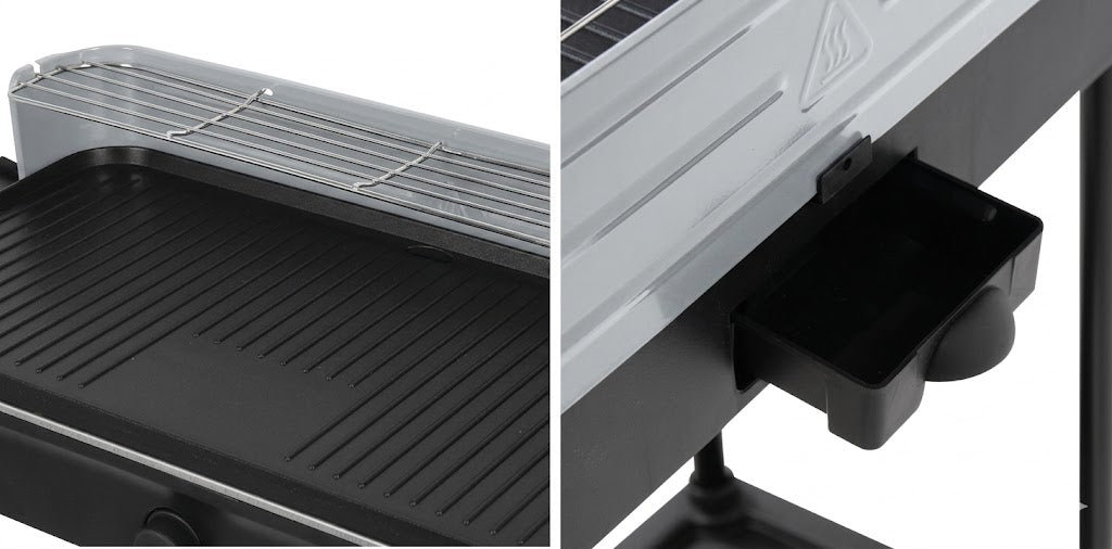 ELECTRIC STANDING GRILL IDEAL FOR BALCONY AND TERRACE + REMOVABLE PLATE 50cm Dominant color black