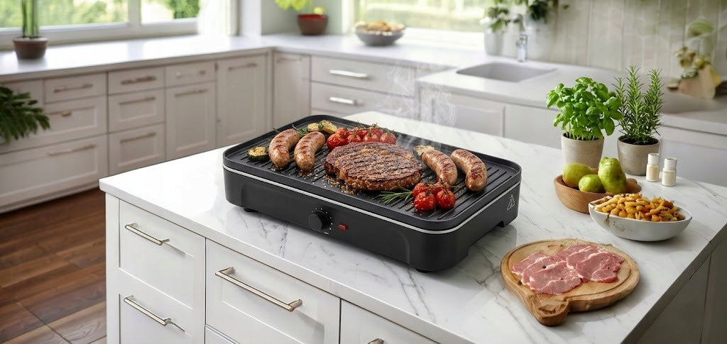 ELECTRIC STANDING GRILL IDEAL FOR BALCONY AND TERRACE + REMOVABLE PLATE 50cm Temperature control yes