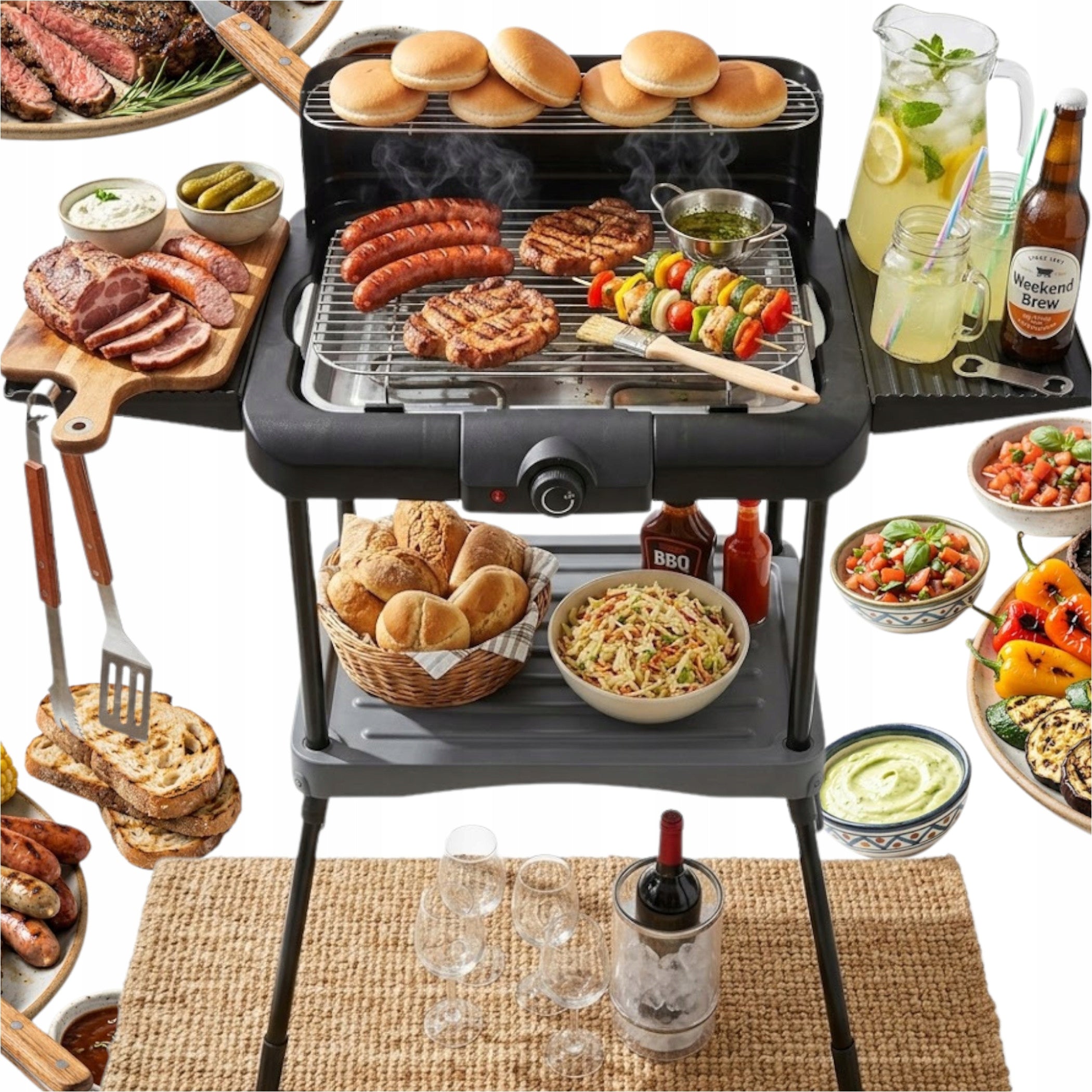 ELECTRIC STANDING GRILL ON LEGS BALCONY / TERRACE AND FOR KITCHEN
