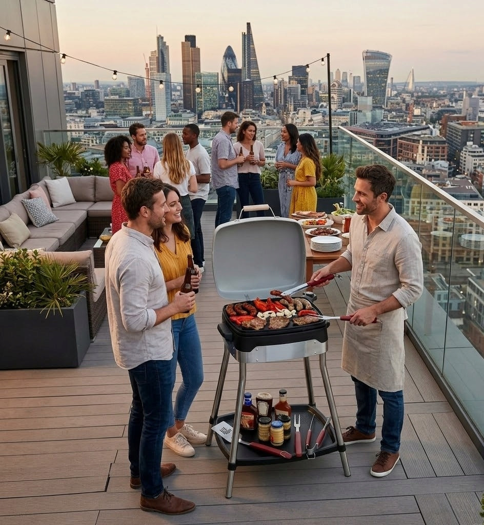ELECTRIC TABLE GARDEN GRILL WITH COVER TEMPERATURE CONTROL 2500W Brand Gerlach