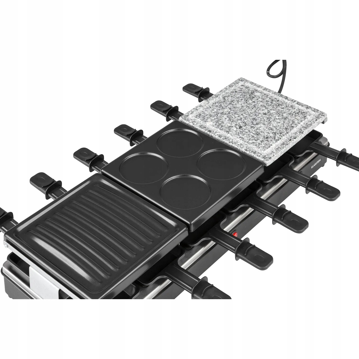 ELECTRIC TABLE GRILL 3IN1 RACLETTE FONDUE 1650W 12 PEOPLE POT BLACK Power rating 1650 W