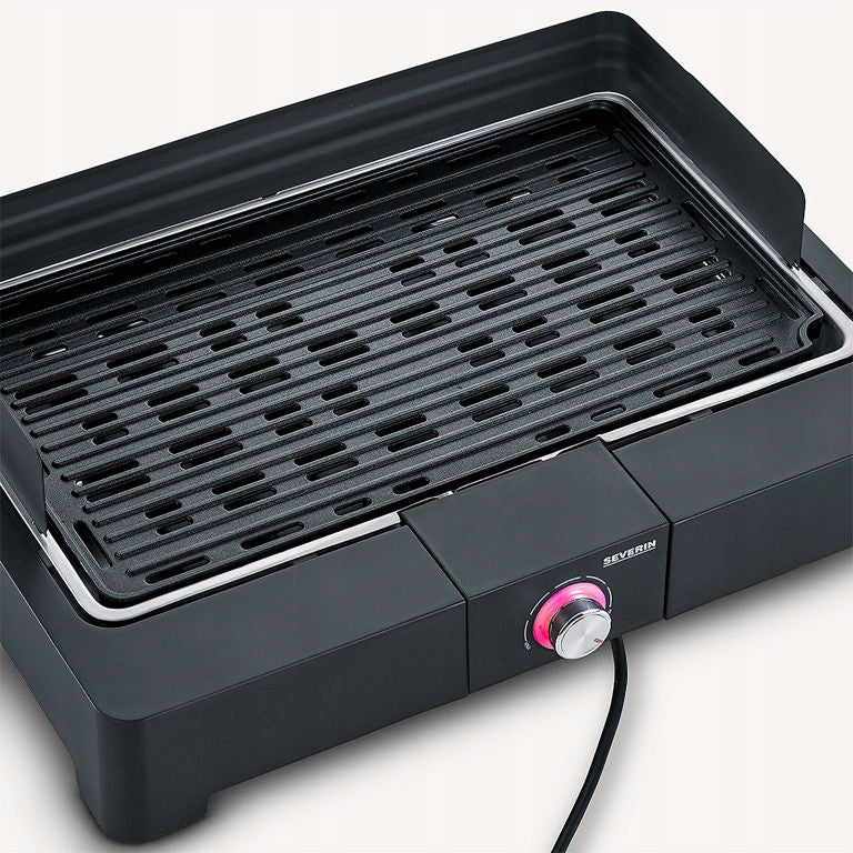 ELECTRIC TABLE GRILL BBQ RIBBED PLATE 2200W BLACK SEVERIN PG8567 Model PG8567