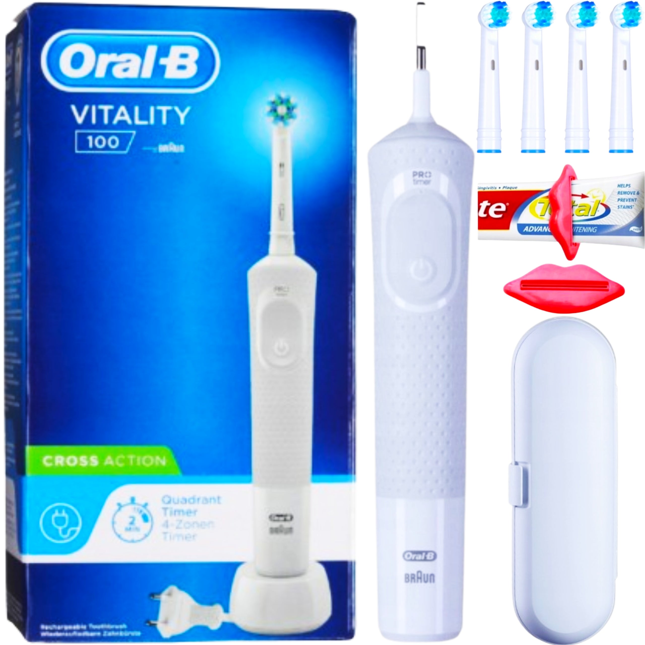 ELECTRIC TOOTHBRUSH 4 TIPS ORAL TOOTHBRUSH ROTARY