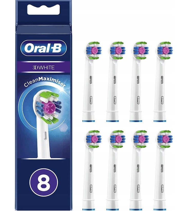 ELECTRIC TOOTHBRUSH TIPS Braun ORAL-B 3D WHITE EB18 8 PCS Packaging status original